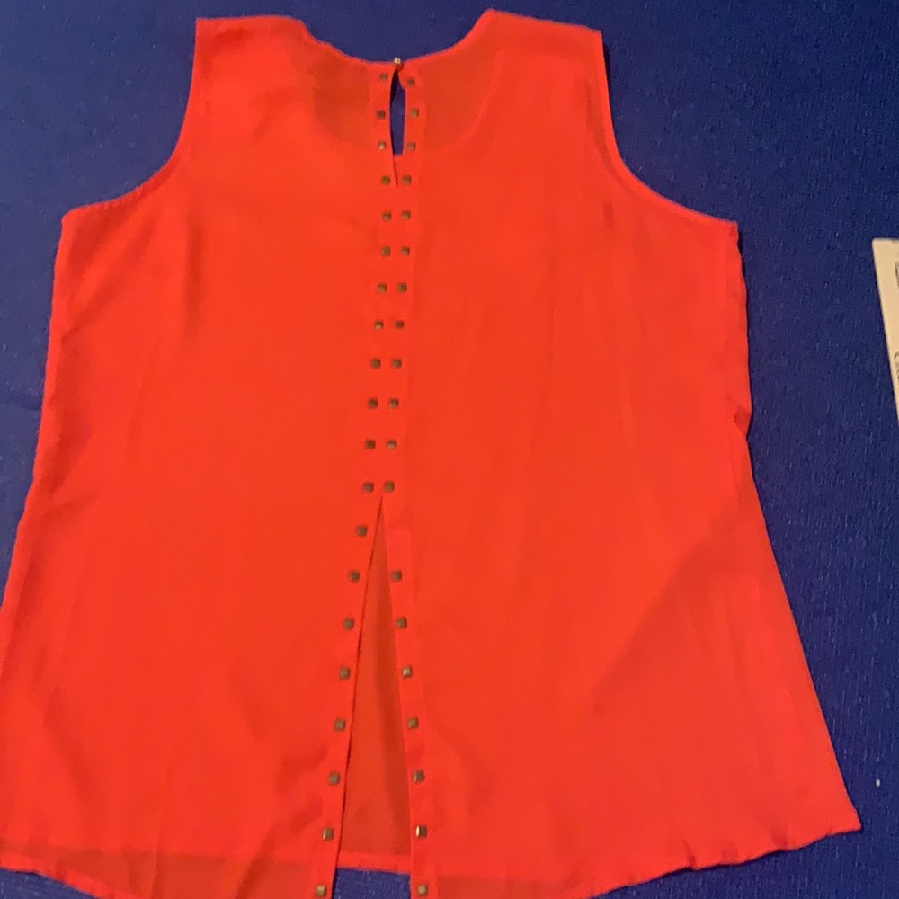 Rain Orange Top, sleeveless, light weight, flows, sexy, keyhole - Picture 2 of 4